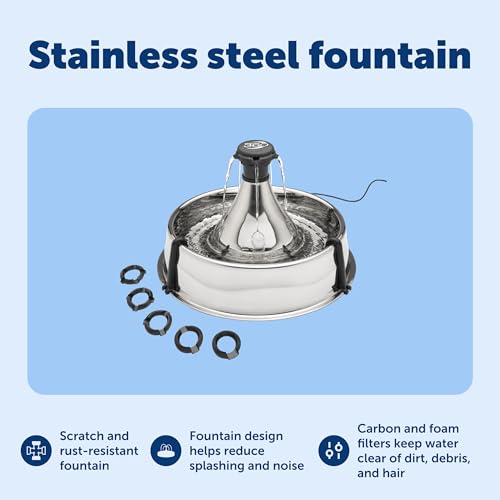 PetSafe Drinkwell Stainless Multi-Pet Fountain, red, 8 lb (PWW00-13705)