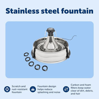 PetSafe Drinkwell Stainless Multi-Pet Fountain, red, 8 lb (PWW00-13705)