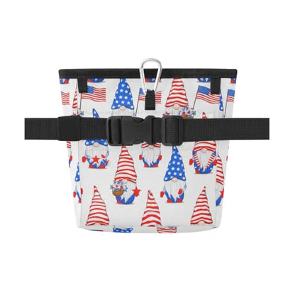 Independence Day Water-Resistant Dog Treat Pouch, 3 Ways to Wear Treat Bag with Magnetic Closure & Reflective Strip, Hands-Free for Pet Training, Walking