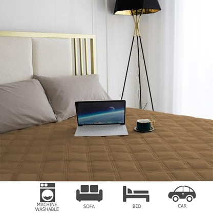 Ameritex Waterproof Dog Bed Cover Pet Blanket with Anti-Slip Back for Furniture Bed Couch Sofa - color: Camel, size: 30x53 Inch (Pack of 1)