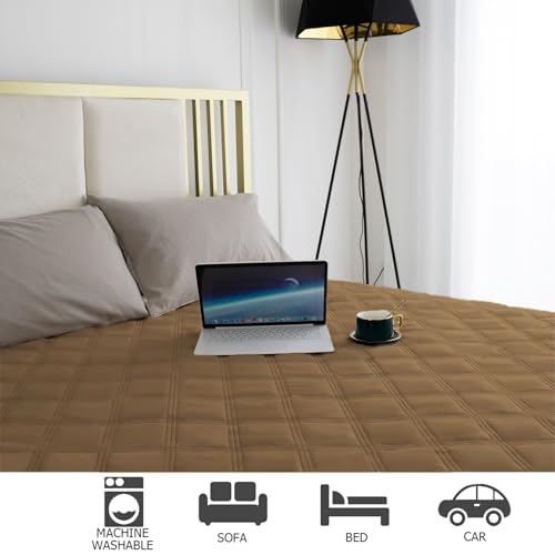 Ameritex Waterproof Dog Bed Cover Pet Blanket with Anti-Slip Back for Furniture Bed Couch Sofa - color: Camel, size: 30x60 Inch (Pack of 1)