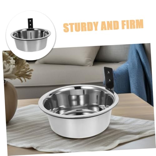 POPETPOP Wall Mounted Elevated Dog Bowl Set 2 Stainless Steel Hanging PET Feeding Stations for Dogs Adjustable Height Food and Water Bowls Easy Installation