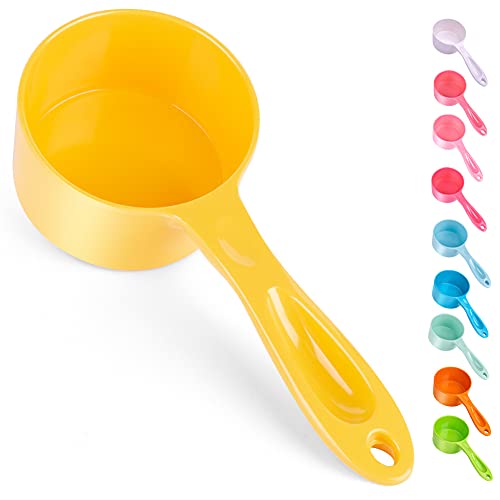 SUPERDESIGN 1 Cup Dog Food Scoop for Container Melamine Measuring Scoop for Dogs Cats Birds and Rabbits Pet Food Feeding Scoop Dishwasher Safe - Yellow - color: Yellow - 1 Cup