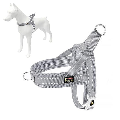Plutus Pet No Pull Dog Harness with Breathable Mesh Padded, Adjustable Reflective Escape Proof Dog Harness, Quick Fit Dog Vest Harness for Small Medium Large Dogs(XS, Gray) - color: Gray, size: XS: chest 13.8"-17.3"