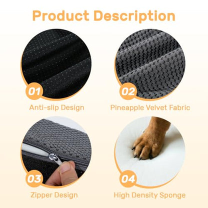 Dog Stairs for Small Dogs, 22.5" H Foldable Dog Steps for High Bed | 2 in 1 Pet Stairs Get on Couch, Transformable Cats Stairs, Non-Slip Balanced, Grey - size: 15.7 X 30 X 22.5 In