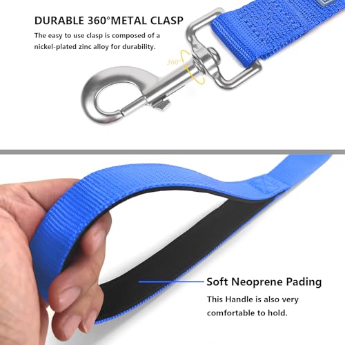 Basic Dog Leashes 6 FT Padded Handle Nylon Dogs Leashes for Small Dogs Blue - color: Blue, size: Small : 5/8" x 6 FT