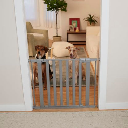 Safety 1st Walk Through Baby Gate with Door, Adjustable Pressure Mount Lift, Dog Gates, Fits 29"-38" Wide, 1-Pack, Silver - color: Silver, size: 1-Pack
