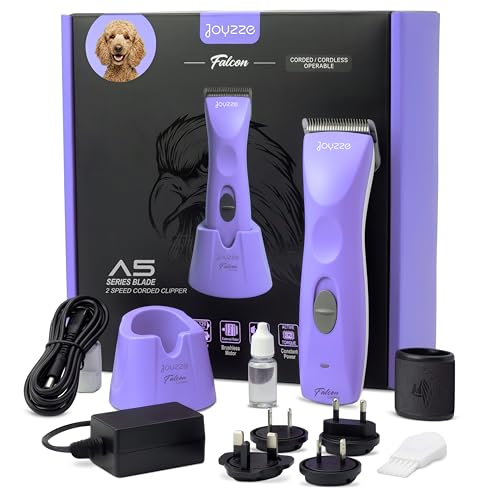 Falcon Cordless Clipper 2 Speed - Professional Grooming with Precision, Power, Low Noise, Dog Clippers for Grooming (Falcon Purple) - color: Falcon Purple