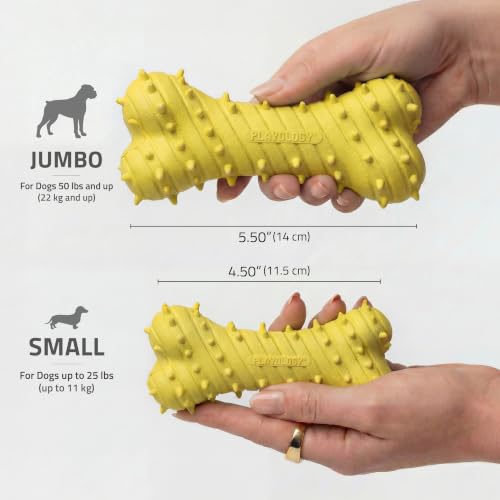 Playology Dog Toys | Teething Bone for Large Puppies and Young Dogs | Chicken Scented Jumbo Dog Bone Chew Toy | Teething Puppy Essentials - size: Jumbo, style: Chicken