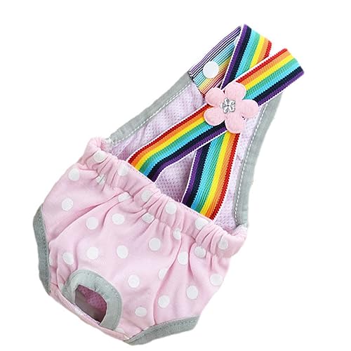 Dog Physiological Pants Pet Sanitary Pantie with Suspender Cat Diapers Underwear Puppy Adjustable Costumes Reusable Washable Breathable Menstruation Outfits Dog Diapers for Girl Dogs (Pink B, XS) - color: pink B, size: X-Small