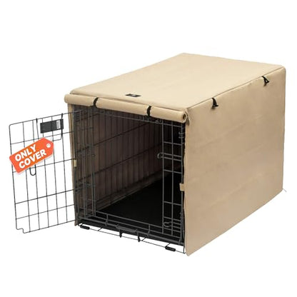 X-ZONE PET Double Door Dog Crate Cover - Polyester Pet Kennel Cover Fits 36 inches Wire Crate, Tan - color: Tan, size: 36.6"L x 23.0"W x 24.8"H