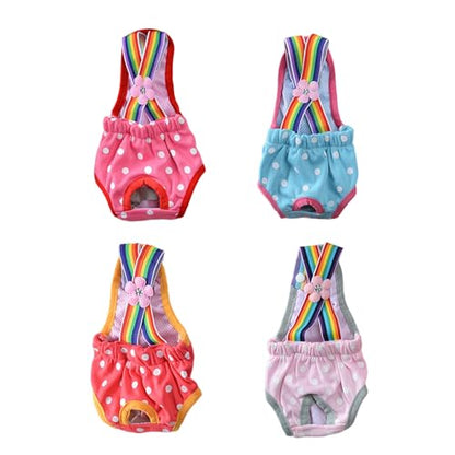 Dog Diaper Shorts Sanitary Pantie Female Dogs Adjust Suspender Diaper Panties Period Briefs Dog Physiological Shorts, M Polka Dot Light Pink