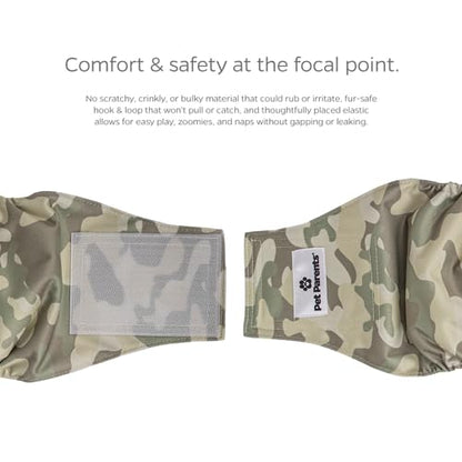 Pet Parents® Washable Belly Bands for Male Dogs (3pack) + Extendrs® of Durable Dog Diapers Male, Premium Male Dog Diapers & Dog Wraps (Medium, Camo) - color: Camo, size: Medium (16-20")