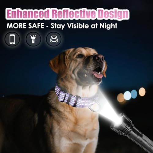 Martingale Dog Collar, Reflective No Pull Training Collar with Quick Release Buckle, Adjustable Heavy Duty Nylon Choker Collars for S M L Dogs (Lavender, S (1" x 12"-15.8")) - color: Lavender, size: S (1" x 12"-15.8")