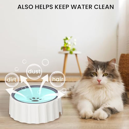 Dog Small Animals Water Bowl No Spill 70oz/2L Large Capacity Dispenser Non Slip No Splash Small Animals Bowl Pet Slow Feeder No Drip Dog Water Bowl on Vehicle for Dogs and Cats - Green - color: Green