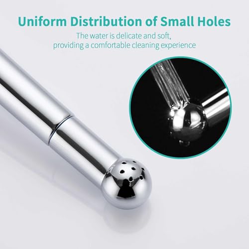 BARROCK Hand Held Bidet Sprayer for Toilet Shattaf Sprayer Replacement, 7 Holes Handheld Jet Spraying Ergonomic Handle Design Baby Cloth Diaper, Brass Valve Inside Chrome - color: Chrome