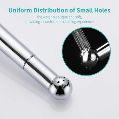 BARROCK Hand Held Bidet Sprayer for Toilet Shattaf Sprayer Replacement, 7 Holes Handheld Jet Spraying Ergonomic Handle Design Baby Cloth Diaper, Brass Valve Inside Chrome - color: Chrome