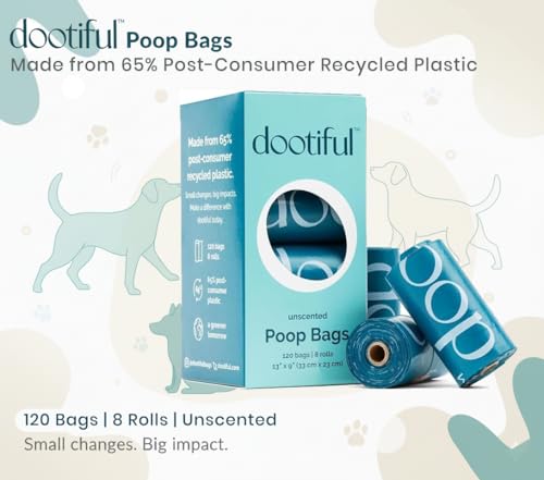 Dog Poop Bags - 240 Unscented Waste Bag, 65% Recycled Materials, Tear Resistant Pet Bags for Poop - 16 Rolls 100% Leak Proof - Extra Thick, Eco-Friendly Doggie Poo Bags for Hassle-Free Cleanup Outdoor - size: 120 Count (Pack of 2)
