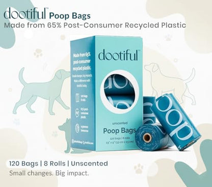 Dog Poop Bags - 240 Unscented Waste Bag, 65% Recycled Materials, Tear Resistant Pet Bags for Poop - 16 Rolls 100% Leak Proof - Extra Thick, Eco-Friendly Doggie Poo Bags for Hassle-Free Cleanup Outdoor - size: 120 Count (Pack of 2)