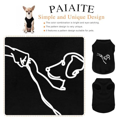 Discover Cozy Cotton Canine Wear: Lightweight, Breathable and Soft, Dog Shirt Vest with Eye-Catching Graphics(HIGH Five), Keeping Your Furry Friend Warm and Comfy! Black 3XL - color: Black DOG, size: 3XL-(30~60lb) | Back(~22.8")