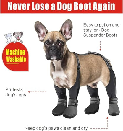 Dog Shoes,Outdoor Dog Boots Non-Slip Waterproof Dog Booties for Small to Large Dogs,Adjustable Dog Boots (Black, Large) - size: Large