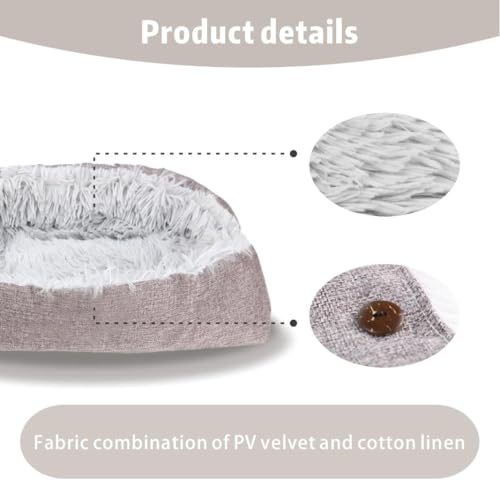 Large Plush Pet Bed - Cozy, Versatile, and Machine Washable Dog Bed, Convertible from a Snug Round Nest to a Flat Pet Mat for Ultimate Comfort and Warmth