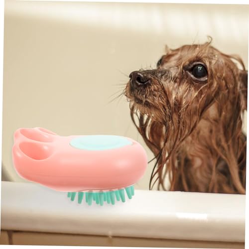 LIFKOME Dog Cat Bath Brush Shampoo Dispenser Silicone Massage Grooming Tool for Pet Bathing and Cleaning Ergonomic Design for Easy Use