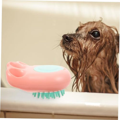 LIFKOME Dog Cat Bath Brush Shampoo Dispenser Silicone Massage Grooming Tool for Pet Bathing and Cleaning Ergonomic Design for Easy Use