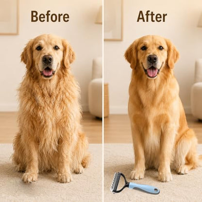 Pet Knotter for Dogs/Cats, Double Sided Pet Grooming Brush,Undercoat Rake Pets Brush for Long Hair Professional Deshedding Tool, Pets Hair Remover Shedding (Pink-L) - color: Pink-L