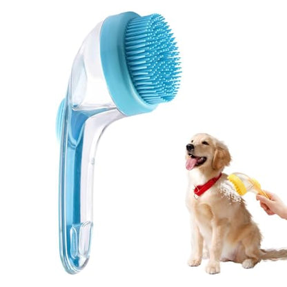 2026 New Dog Bath Brush Soft Silicone Bristle for Bathing Pets Grooming Massage BrushPet Bath Brush with Shampoo Dispenser, (blue-b) - color: blue-b