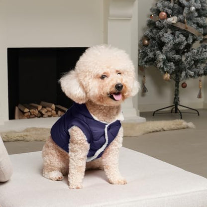 Vecomfy Fleece Lining Extra Warm Dog Hoodie in Winter,Small Dog Jacket Puppy Coats with Hooded,Blue XS - color: Blue, size: X-Small (Pack of 1)