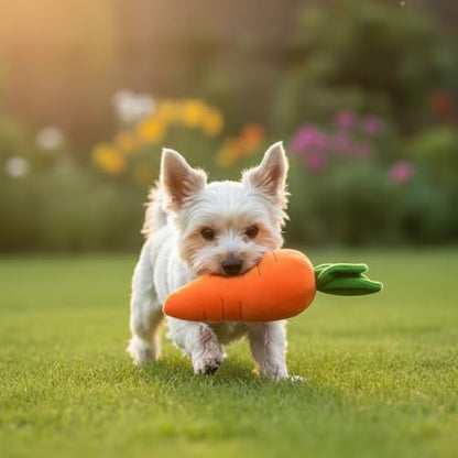 Crinkle Dog Toy for Small, Medium, and Large Breeds, Cute Carrot with Soft Squeaker, Carrot Shape Pet Plush Toy with Sound, Bite-Resistant Soft Comfortable Dog Toys