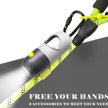 Dog Poop Bag Holder with LED Flashlight for Night Walks,Silicone Tether & Dachshund Pattern Clip for Used Bags,Hands-Free Metal Leash Carabiner,15 Scented Waste Bags(Light Grey) - color: Light Grey
