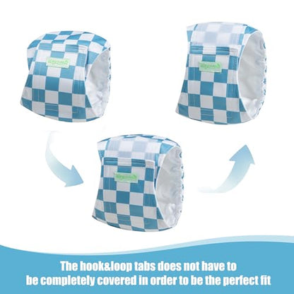 wegreeco Small Dog Diapers Male,Reusable Belly Bands for Male Dogs,Washable Doggie Puppy Male Diapers Wraps,Medium Large Size (5 Pack Large, Blue Coffee Checkerboard) - color: Blue Coffee Checkerboard, size: Large