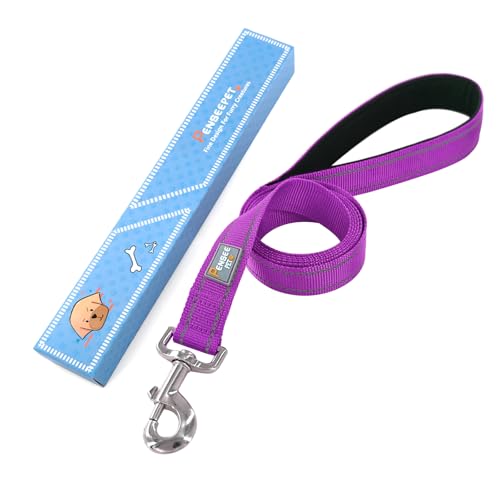 Reflective Dog Leash 6 FT Padded Handle Nylon Dogs Leashes for Small Dogs Dark Magenta - color: Refl Magenta, size: Small : 5/8" x 6 FT