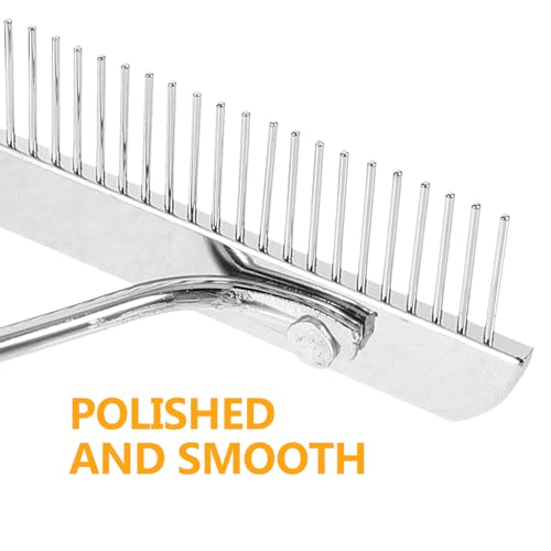 Balacoo 2 Pcs Undercoat Rake for Dogs, Pet Horse Hair Comb with Non-Slip Wooden Handle, Steel Comb for Medium & Large Pets Dog Cat Horse