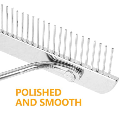 Balacoo 2 Pcs Undercoat Rake for Dogs, Pet Horse Hair Comb with Non-Slip Wooden Handle, Steel Comb for Medium & Large Pets Dog Cat Horse