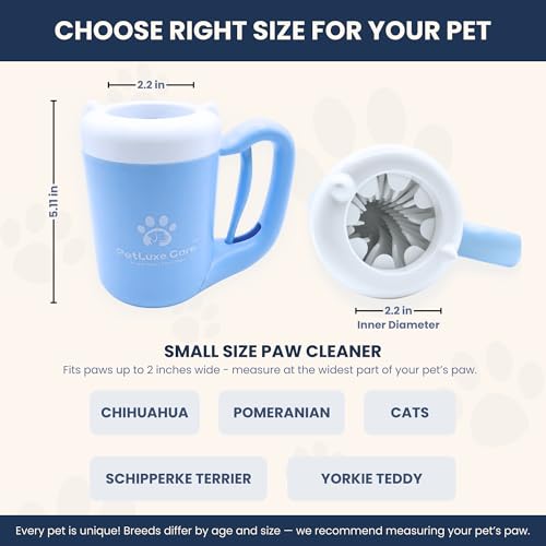 Dog Paw Cleaner, Paw Washer Cup with Soft Silicone Bristles, Portable Dog Foot Washer, 4-in-1 Paw Cleaner Kit with Paw Balm, Microfiber Towel & Grooming Brush (Blue, Small) - color: Blue, size: Small