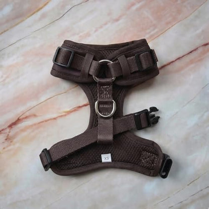 Premium No-Pull Dog Harness Soft Neoprene & Breathable Mesh Vest with Front & Back Clip D-Rings Adjustable Lightweight Walking Harness for Puppies, Small & Medium Dogs (Dark Chocolate Brown, L) - color: Dark Chocolate Brown, size: L: Neck=16.5-22''/Chest=