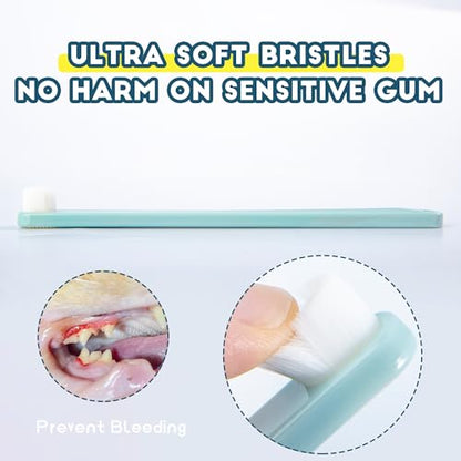 Small Dog Toothbrush, Cat & Puppy Tooth Brushing Kit, Ultra Soft & Mini Head Teeth Brush for Kitten & Tiny Pet, Doggy Toothbrushes Deep Dental Clean, 2 PCS,Pinkgreen - style: Small dogs & large cats(2pcs,pink-green)