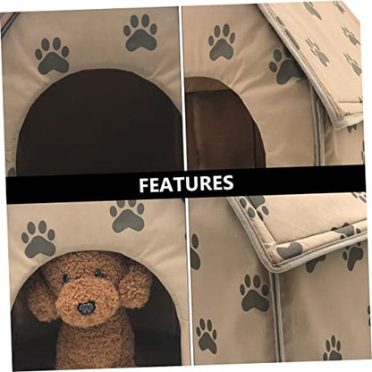 Portable Folding Pet Tent House Warm Mat Dog Shelter for Indoor and Outdoor Use for Dogs Cats and Pets Lightweight and Easy to Carry