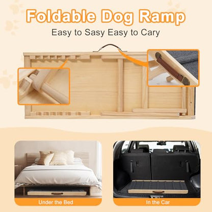 Large Dog Pet Ramp Stairs for Bed Couch Car Truck SUV,Dog Pet Ramp for Small Large Dogs Pets to Get on High Bed Truck Couch Sofa - size: Medium
