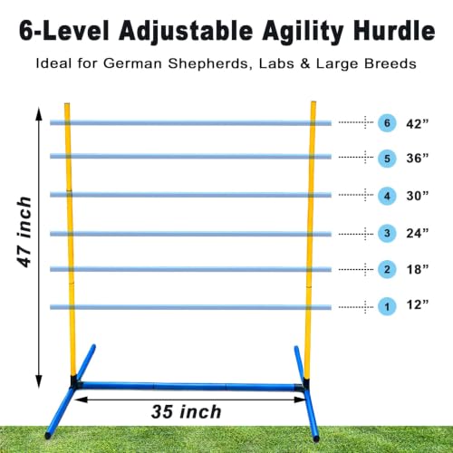 Heavy Duty Adjustable Dog Agility Hurdles with Carry Bag for Medium to XL Dogs - color: SLV-Hurdle 35in-2