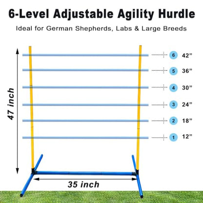 Heavy Duty Adjustable Dog Agility Hurdles with Carry Bag for Medium to XL Dogs - color: SLV-Hurdle 35in-2