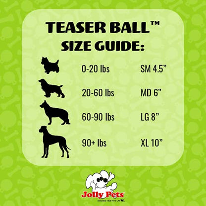 Jolly Pets Teaser Ball Dog Toy, Medium/6 Inches, Red - color: Red, size: Medium (6 in)