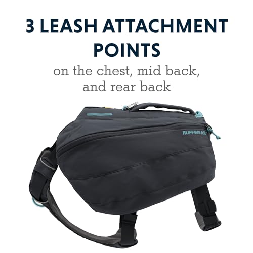 Ruffwear, Front Range Day Pack, Dog Backpack with Saddlebags, 5-Point Adjustment, 3 Leash Points, Padded Handle, Internal Mesh Pockets, Reflective Trim, Light Loop, Basalt Gray, X-Small - color: Basalt Gray, size: X-Small