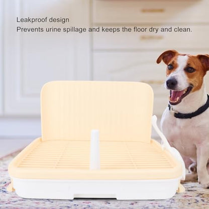 HEEPDD Large Dog Potty Tray, Puppy Potty Training Tray with Leakproof Design Spacious Indoor Dog Toilet for Medium Large Dogs 18.5x14.57x3.15in Pet Toilet with Pillar Structure (Complexion) - size: complexion
