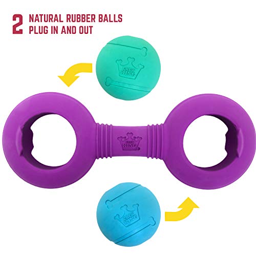 Chew King Premium Treat Dog Toy, Durable Natural Rubber Collection, Fetch and Tug Dog Toy, Dog Treat Toys for Boredum - color: Throw Stick with 2 Balls