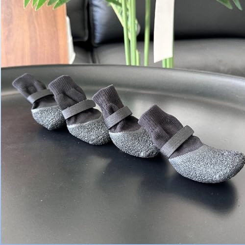 4pcs Nonslip Pet Shoes Waterproofed and Wear for Dog Various Weather Protecting Easyly Waterproofed Dog Shoes - color: Yellow, size: S
