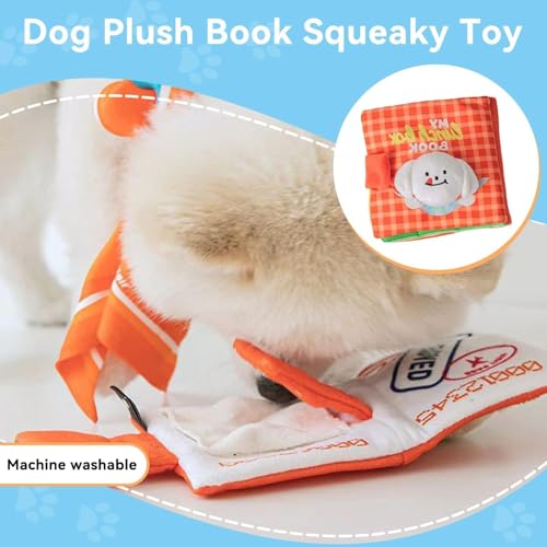 Dog Enrichment Toys, Interactive Sniff Mat Cute Slow Feeder Dog Snuffle Book Interactive Dog Toys Dog Feeding Mat Squeaky Snuffle Mat Puzzle Toys for Pet